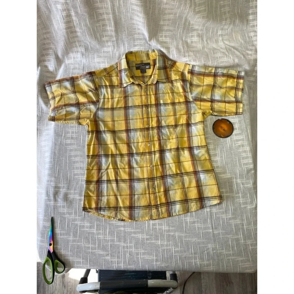 Urban Pipeline Plaid Shirt Yellow‎ Button Up Short Sleeve NWT XL Boys